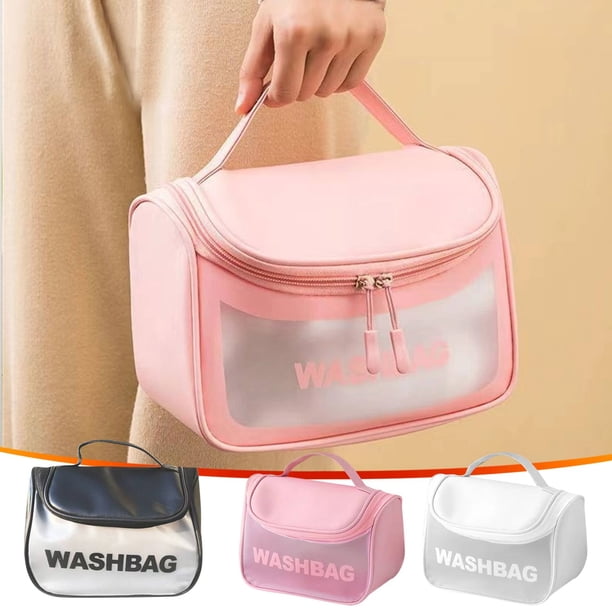 Bolsa de Cosméticos Ganfancp Bolsa de Lavado Nuevo Cuero Carta de Moda Bolsa de Maquillaje Gran Capacidad