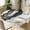 Black White Marble, variant on Waterproof Round Tablecloth with Elastic Edge, Fitted Round Table Cover Wipeable Summer Tablecover ,Sizes Available to Fit 36"-65" Diameter Round Tables for Picnic & Party