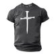 thumbnail image 2 of Camisa Casual de Cuello de la Tripulación de la Impresión de Pascua de Manga Corta de Verano Top Ligero de Poliéster para los Hombres, Camiseta de Manga Corta para el Uso Diario de Primavera Verano, 2 of 9