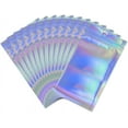 thumbnail image 1 of 50 bolsas holográficas resellables (7 x 10 cm), bolsa de Mylar para alimentos a prueba de olores, bolsa con cremallera de aluminio, bolsa de plástico hermética para embalaje de muestras y almacenamien, 1 of 5