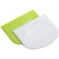 thumbnail image 2 of RV 2 raspadores de masa con raspador de cuenco, cortador de plástico seguro para alimentos, raspador de plástico suave, adecuado para fondant, pan, fondant, blanco, verde, 2 of 5