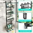thumbnail image 2 of 5 Tier Over the Door Shower Caddy, Hanging Shower Caddy with 28 Hooks and 2 Toothbrush Holders, No Drilling Adjustable Hanging Bathroom Organizer - Black, 2 of 13