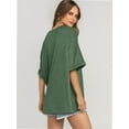 thumbnail image 2 of Oversized T Shirts for Women Short Sleeve Loose Fit Crewneck Summer Tops Casual Basic Rolled Sleeves Tee Shirt, 2 of 6