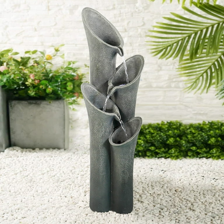 Waterfall Garden Fountain with LED Lights 33.4 Waterfall Garden Fountain with LED Lights 33.4