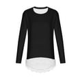 thumbnail image 5 of Mgmyaa Girls Fall Long Sleeve T-Shirt Tops with Lace Hem - Crew Neck Casual Sports Base Layer Size 4-15 Years, 5 of 6