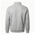 thumbnail image 4 of JULMCOMO Quarter Zip Pullover Sweatshirt for Men Solid Color Stand Collar Long Sleeve Casual Athletic Tops for Fall Winter Light Gray L, 4 of 8
