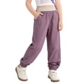 thumbnail image 3 of Wiyuqeen Girls Hiking Cargo Pants Joggers with Pockets Kids Quick Dry Lightweight Elastic Waisted Cinch Bottom Trousers 4-14 Years, 3 of 7