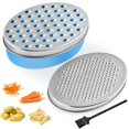 thumbnail image 1 of Rallador de queso, rallador de limón con contenedor de almacenamiento de alimentos y rallador de tapa para cocina, perfecto para parmesano duro, jengibre, (azul), 1 of 5