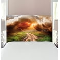 thumbnail image 1 of Nature Headboard, Dazzling Big Rain Cloud over Earth Path Road Countryside Field Climate Energy Image, Upholstered Decorative Metal Bed Headboard with Memory Foam, Twin Size, Multicolor, by Ambesonne, 1 of 4