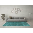 thumbnail image 3 of Ahgly Company Indoor Square Oriental Light Blue Industrial Area Rugs, 6' Square, 3 of 4