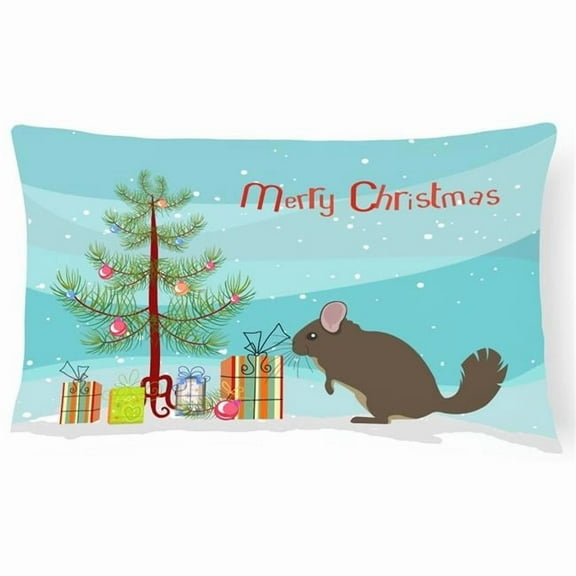 Carolines Treasures BB9242PW1216 Chinchilla Christmas Canvas Fabric Decorative Pillow, Teal, 12H x16W, multicolor