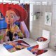 thumbnail image 1 of Juego de 4 cortinas de ducha decorativas para el hogar de Toy Story, kit de accesorios con alfombra antideslizante, tapa de inodoro y tapete de ducha, cortina de ducha impermeable con 12 ganchos, 1 of 8