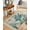 Teal Turtle, variant on Teal Coastal Turtle Kitchen Runner Rug 2'x4', Vintage Summer Beach Nautical Coral Washable Rug with Tassels, Non Slip Woven Cotton Bathroom Rugs Hallway Carpet for Foyer Bedroom Entry Back Door Decor