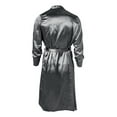 thumbnail image 4 of Wacanda Men's Robe Soild Pajama Set Silk Casual Thin Nightwear Bathrobe Sleepwear Kimono Male Bath Robes, 4 of 8