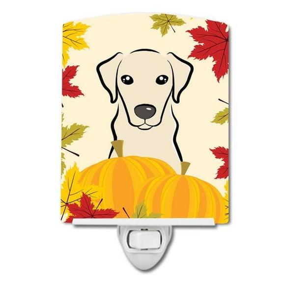 Caroline's Treasures BB2028CNL Yellow Labrador Thanksgiving Ceramic Night Light, 6x4x3", multicolor