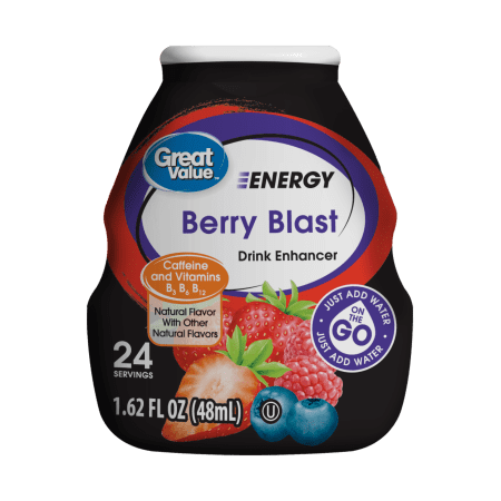 (10 Pack) Great Value Energy Drink Enhancer, Berry Blast, 1.62 fl (Best Energy Drink That Actually Works)