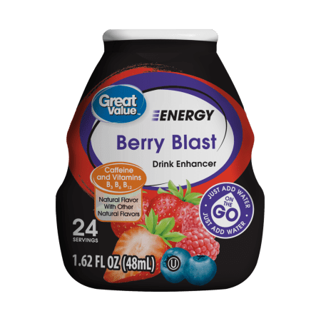 (10 Pack) Great Value Energy Drink Enhancer, Berry Blast, 1.62 fl