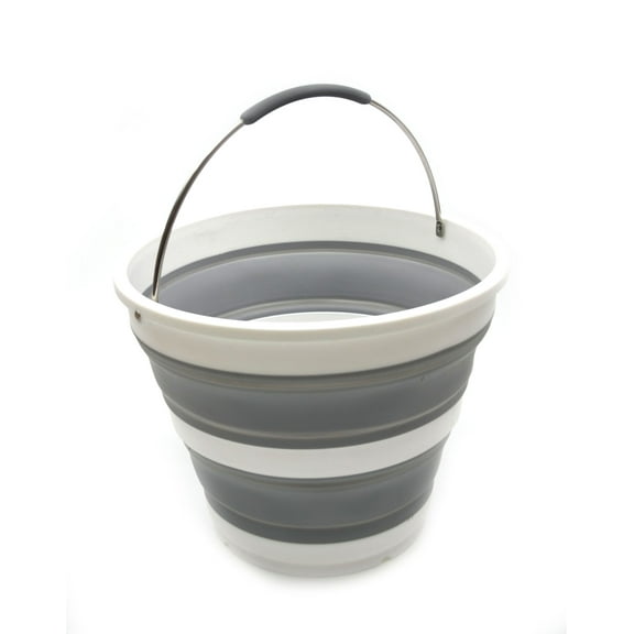 SAMMART Collapsible Plastic Bucket - Foldable Round Tub - Portable Fishing Water Pail - Space Saving Outdoor Waterpot, size 31cm dia