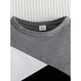 thumbnail image 4 of Toddler Boys Summer Outfits Contrast Color Short Sleeve T-shirt and Casual Elastic Shorts Set, 4 of 8