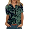 thumbnail image 1 of Mujer Verano Casual Manga Corta Camiseta Botón Cuello Redondo Jersey Blusa Tops OAVQHLG3B Store lin121212, 1 of 4