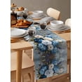 thumbnail image 6 of White Blue Spring Floral Table Runner Cotton Linen 120 Inch Holiday Dresser Scarves, Pastoral Flowers Retro Tablerunner for Kitchen Coffee Dining Bedroom Living Room Dinner Scarf Décor 13''x120'', 6 of 9