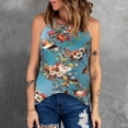 thumbnail image 2 of Verano mujer moda cuello redondo sin mangas estampado Casual Tee Tops Wmkox8yi bvn3582, 2 of 5