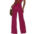 thumbnail image 4 of Hibeli Women's Velvet High Waist Solid Color Wide-Leg Pants, 4 of 4