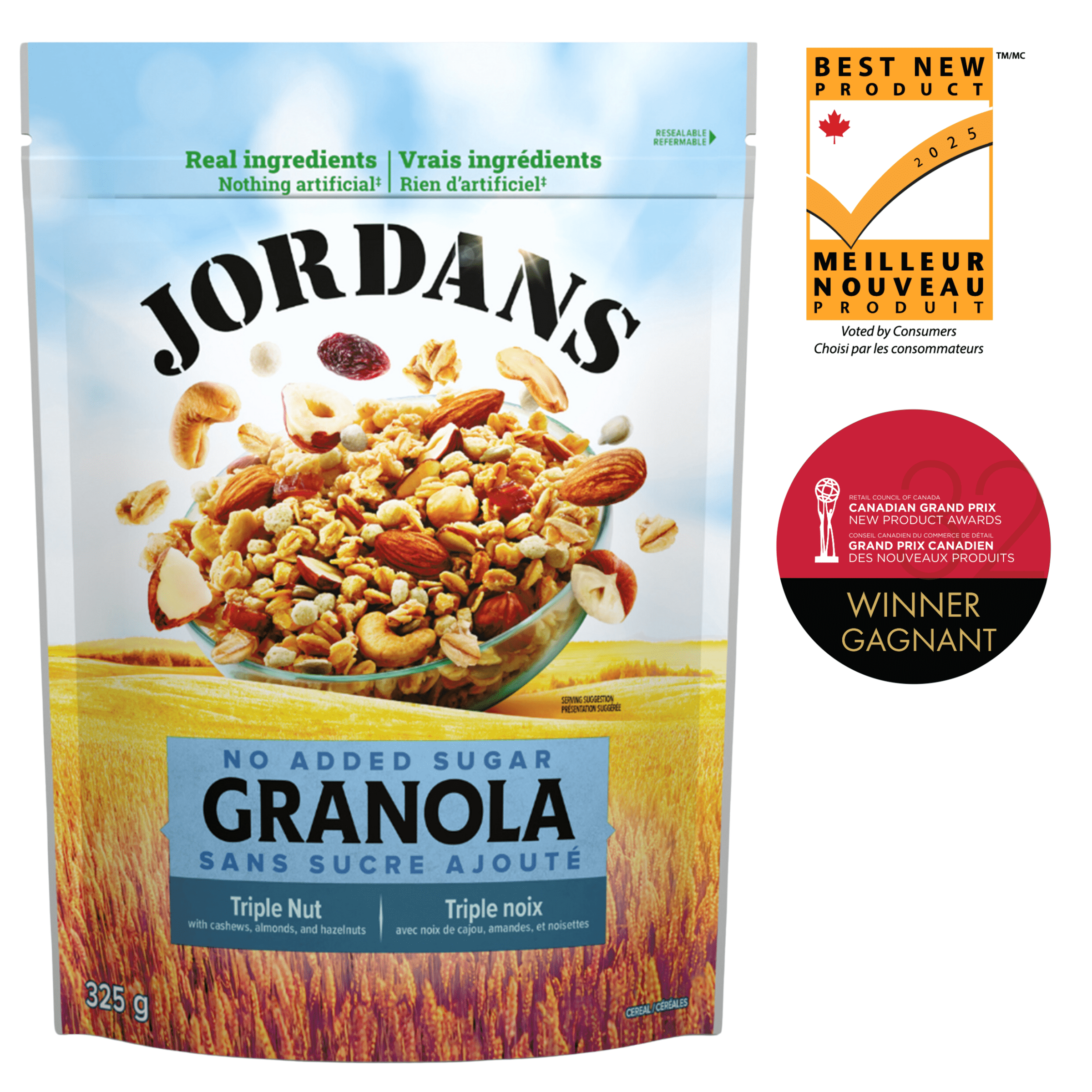 Jordans No Added Sugar Triple Nut Granola, 325 g