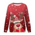 thumbnail image 4 of HNMKIU Chandail en Molleton Col Rond Femme Joyeux Noël Imprimé Col Rond Chandail Manches Longues Décontracté, 4 of 4