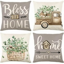 Throw Pillow Covers 20x20 Set of 4 Farmhouse Pillow Covers Grey Home Sweet Home Cushion Cases for Sofa Couch Living Room Outdoor Home Decor