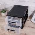 thumbnail image 4 of Double Layer Plastic Drawer Type Closet Portable Storage Cabinet Multifunction Dustproof Storage Rack Organizer Furniture (Black and Transparent), 4 of 8