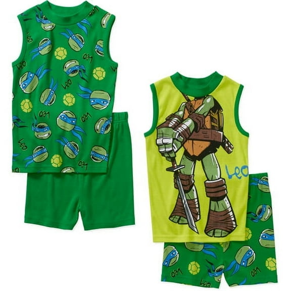 Teenage Munant Ninja Turtles Boy 4PC Tight Fit Cotton Pajama Set Size 6