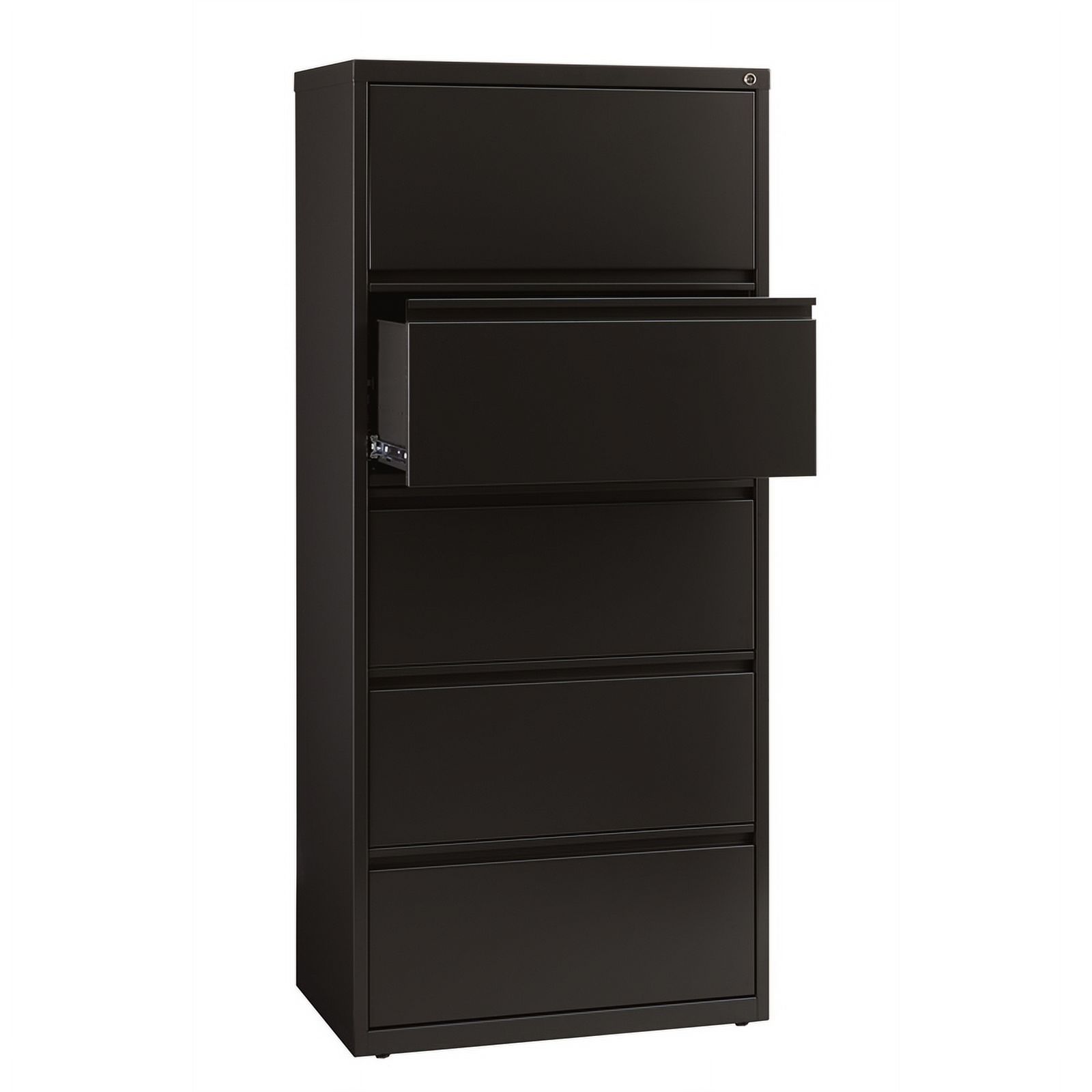Scranton & Co 30" 5-Drawer Modern Metal Lateral File Cabinet in Black - image 3 of 6