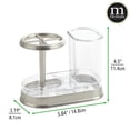 thumbnail image 4 of mDesign Bathroom Toothbrush/Toothpaste Dental Storage Organizer - Clear/Brushed, 4 of 5