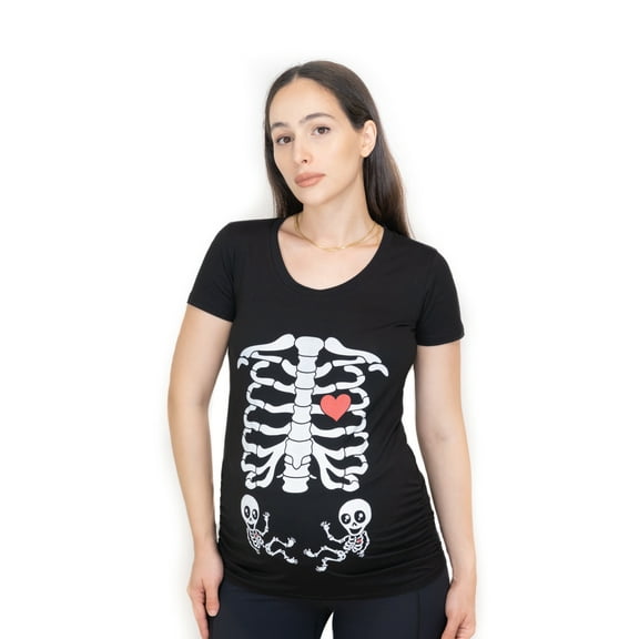Maternity Twins T-shirt Halloween Twin babies Shirt for new Mom Costume X-ray Cute Pregnancy Top For her