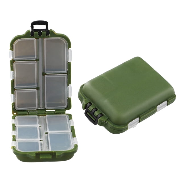 GLFILL Multifunctional LureBox Fishing Tackle Box Plastic Transparent Waterproof Small Storage Hook Bait Kit Fishing Accessories 3color Green