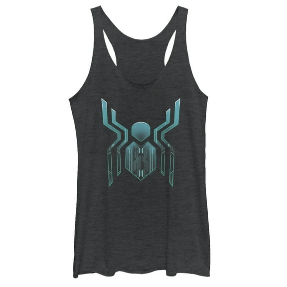 Women's Marvel Spider-Man: Far From Home Modern Logo Racerback Tank Top Black Heather 2X Large