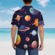 thumbnail image 4 of Fotbe Space Planet Camisa Hawaiana para Hombre Unisex – Camisa Casual de Verano con Botones de Manga Corta de Algodón y Lino,Large, 4 of 7