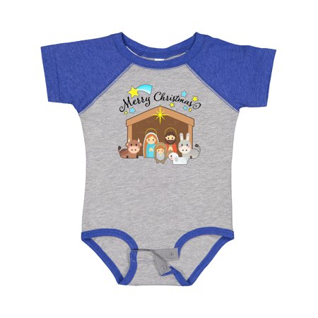 

Inktastic Merry Christmas Cute Nativity Scene Gift Baby Boy or Baby Girl Bodysuit