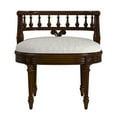 thumbnail image 6 of Beaumont Lane Traditional Antique Cherry Upholstered Vanity Seat, 6 of 8
