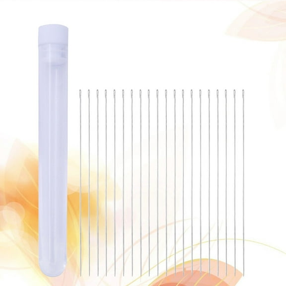 Greenadscape 20Pcs Beading Needles for Threading Beads Light Grey Carbon Steel Jewelry Making