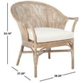 thumbnail image 5 of SAFAVIEH Dustin Rattan Accent Chair w/ Cushion, Grey White Wash, 5 of 7
