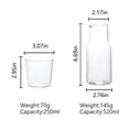 thumbnail image 2 of Wosthever Jarra de agua con vaso Juegos de vasos de vidrio Mesita de noche Beber Jugo Pot Resistencia a altas temperaturas Botella Frasco Hervidor Cocina y Comedor 520ml Wosthever HA071577-02, 2 of 6