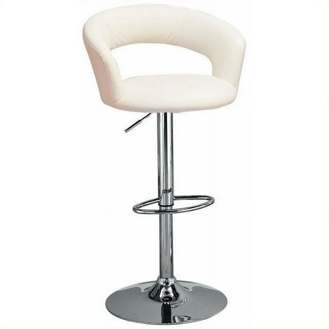 Coaster Tabouret de Bar Réglable Rembourré en Similicuir, Blanc