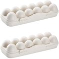 thumbnail image 1 of Juego de 2 rejillas para huevos de nevera TANGJMXG Plástico Caqui Para 12 huevos Con tapa, 1 of 5