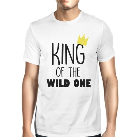 

King Wild One Mens White T-Shirt First Fathers Day Gift For New Dad