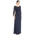 thumbnail image 1 of Badgley Mischka Draped Silk Cape Sleeve Evening gown Dress, 1 of 3