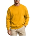 thumbnail image 3 of PNTUTB Men's Hoodless Sweatshirt Crew Neck Pullover Long Sleeve Solid Color Basic Top Casual Loose Comfort Daily Fall Winter Fashion Sweatshirt, 3 of 7