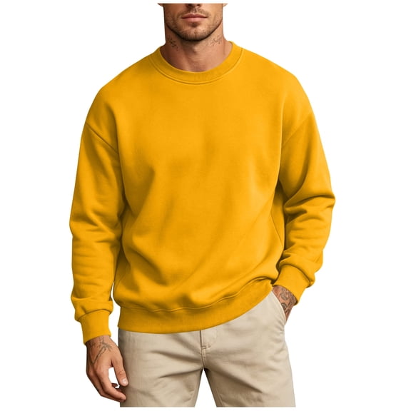 Lmnyox Men's Sweatshirts Casual Long Sleeve Crew Neck Pullover Thermal Loose Fall Winter Travel Clothes