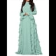 thumbnail image 1 of Vestidos Ajustados para Mujer, Elegantes Vestidos Largos de Cóctel con Mangas Acampanadas y Dobladillo con Volantes. Verde S, 1 of 10